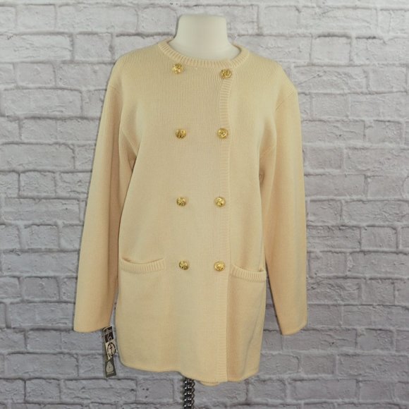 Vintage 80s Wool Knit Sweater Coat - Picture 1 of 10